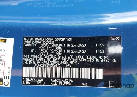 2022 Lexus Nx 450H+ Luxury z USA, uszkodzony, nr VIN JTJHKCFZ5N2006177